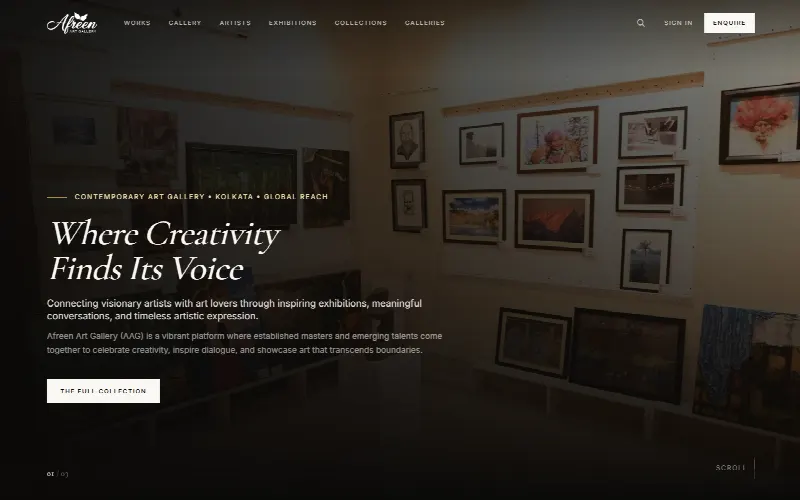 A digital gallery for a Kolkata contemporary art house