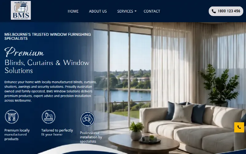 A lead-generation site for Melbourne window furnishing specialists