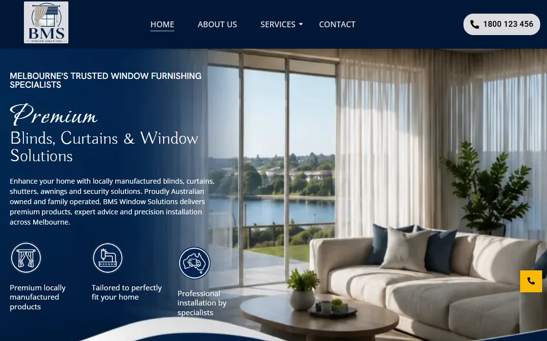 A lead-generation site for Melbourne window furnishing specialists