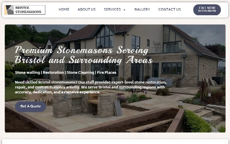 A local-service site for stonemasonry repair in Bristol