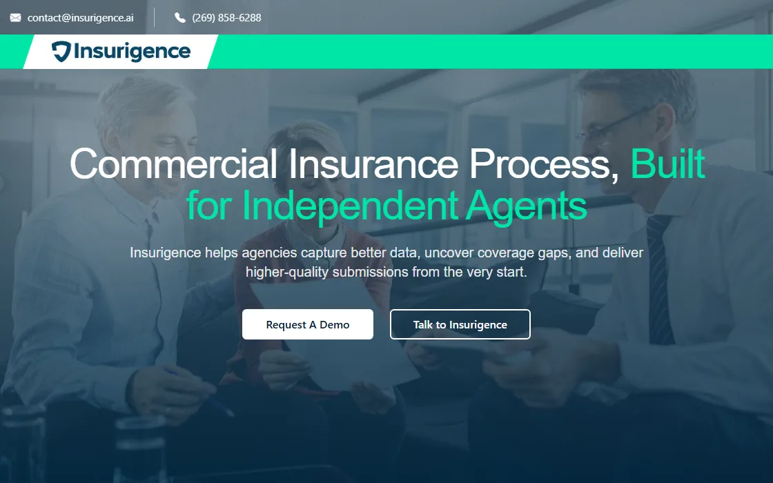 Screenshot of Insurigence's live site
