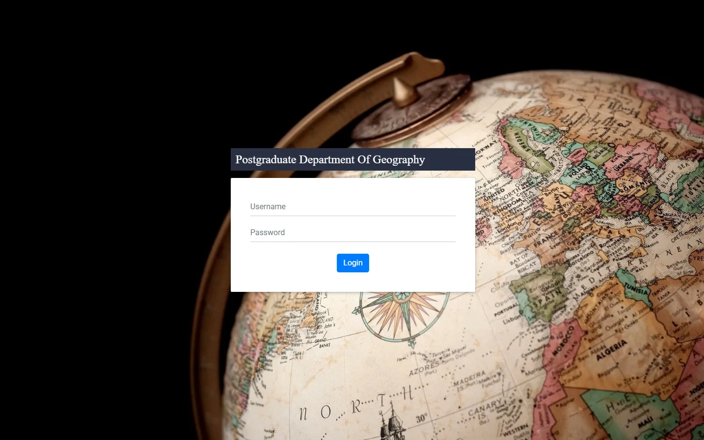 A portal for the Postgraduate Department of Geography