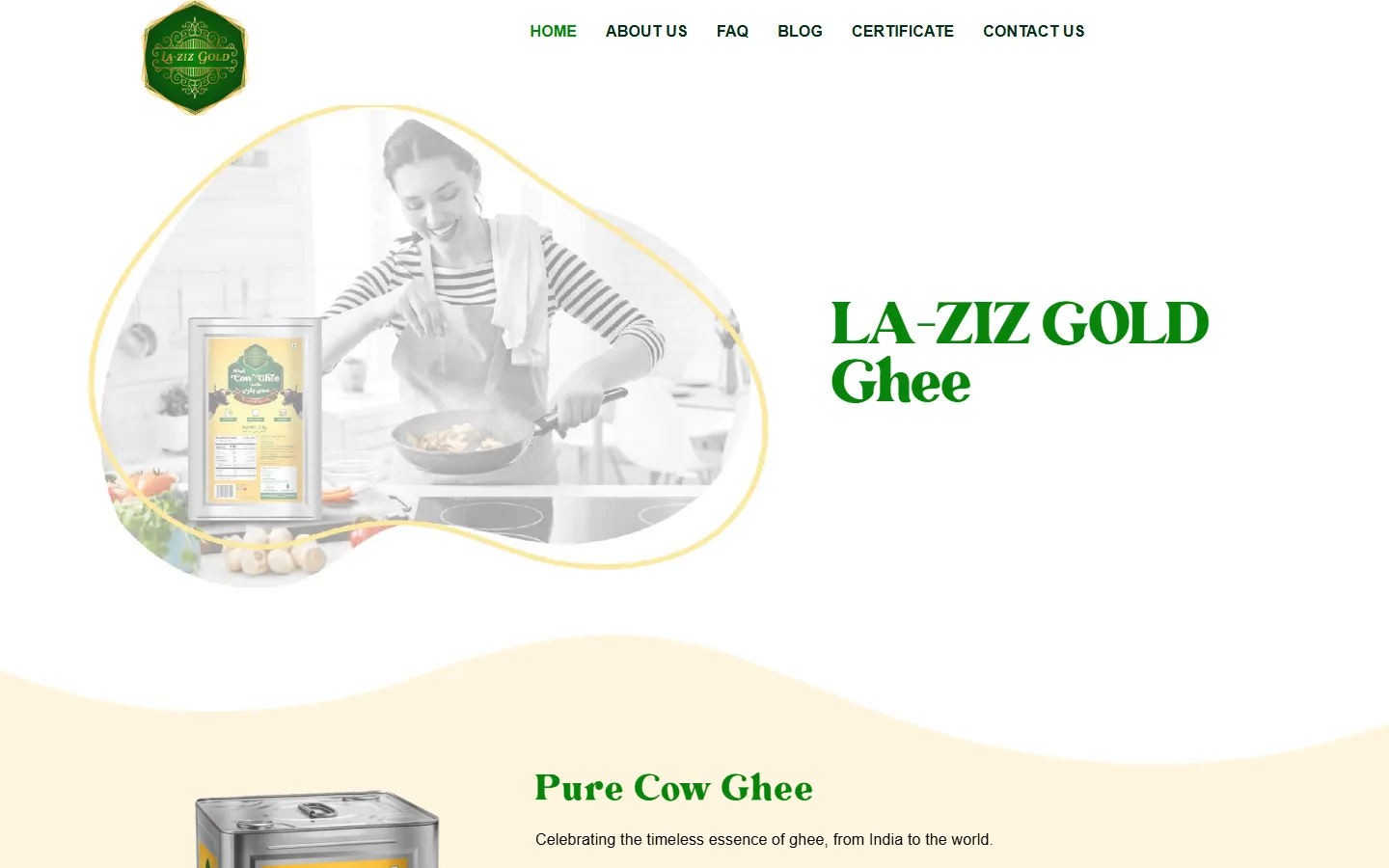 Screenshot of La-Ziz Gold's live site