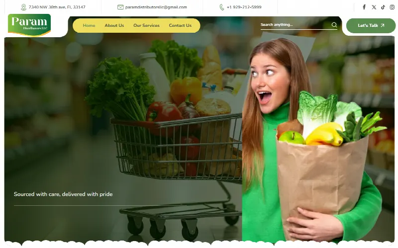 An online catalogue and shop for a Florida food distributor