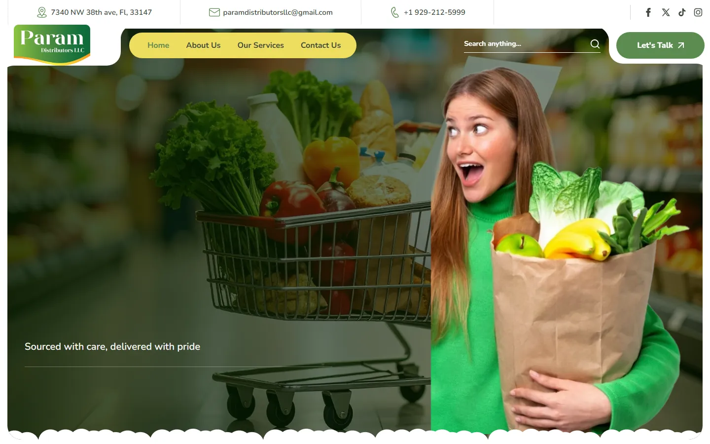 An online catalogue and shop for a Florida food distributor
