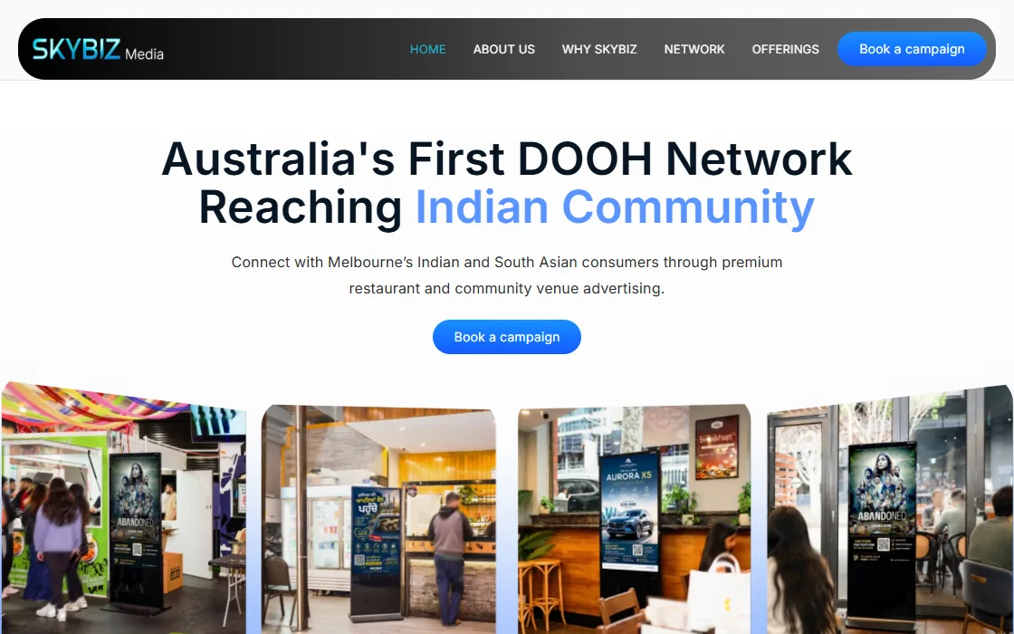 Launching Australia's first restaurant DOOH network for the Indian community