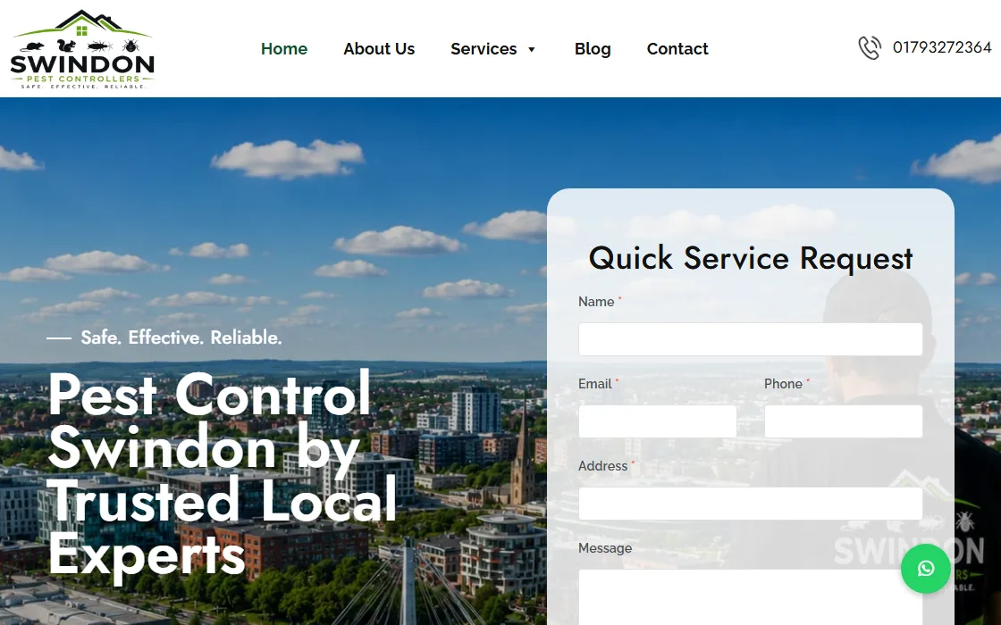 A fast quote route for a Swindon pest control service