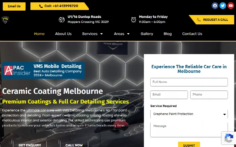 A conversion-focused site for a Melbourne ceramic coating specialist