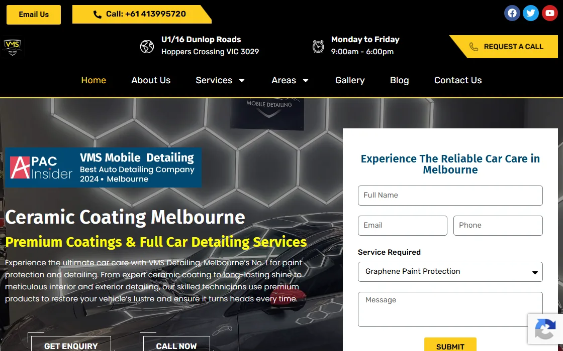 A conversion-focused site for a Melbourne ceramic coating specialist